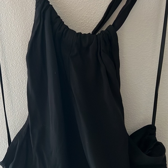 Forever 21 black high neck top V‎ back adjustable ties button sides romper new S - Picture 3 of 8